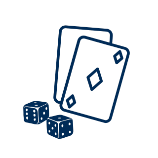 Card Table Icon with Cards and Dice